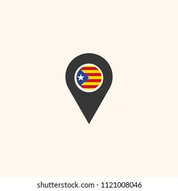 Location Catalonia flag silhouette vector illustration
