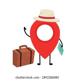 Location character design. Location symbol vector.