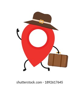 Location character design. Location symbol vector.