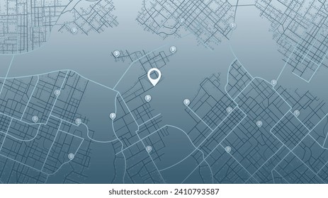 Ortsaufladestation-Ortskennzeichen auf der GPS-Navigationskarte. POI-Schnellaufladestation. EV-Zieltag. Große Draufsicht. Tracking-Pfad, Route. Bearbeitbare Vektorgrafik