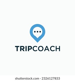 location with chat logo design vector silhouette illustration