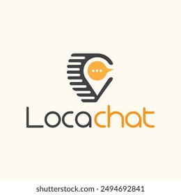 Location and chatting icon logo