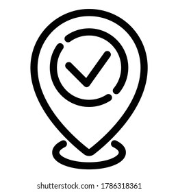 Location Check Flat Icon Isolated On White Background