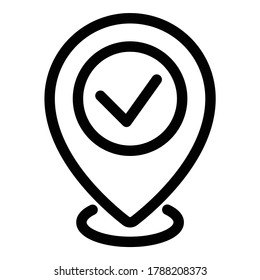 Location Check Flat Icon Isolated On White Background
