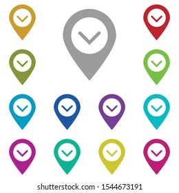 Location, check multi color icon. Simple glyph, flat vector of location icons for ui and ux, website or mobile application