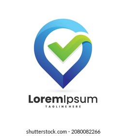 location check shapes logo for design template