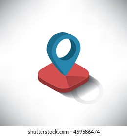 location checker button icon isomatric EPS