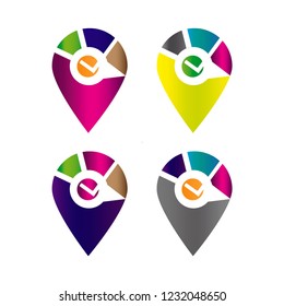 Location Checker logo, useful ,editable. Perfect for use in a wide range of new media templates: Web Marketing Agency, Social Media Services Showcase, Online Marketing Apps, and Web.