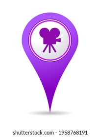 location cinema icon pin for use in maps