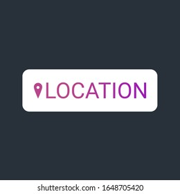 Location color element. Social media button. Sign for web page, mobile app, banner, social media. Editable stroke.
