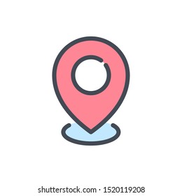 Location color line icon. Map pointer vector outline colorful sign.