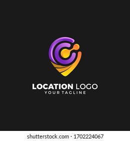 diseño de logotipo colorido de la ubicación