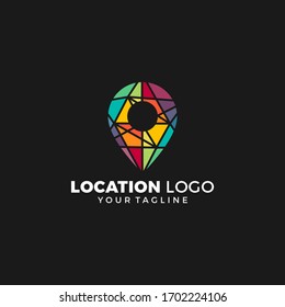 location colorful logo design 