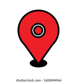 Location with colour outline icon vector illustration logo template for many purpose