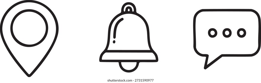 Location Communication Interface Icons Map Pin Chat Tools