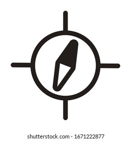 brújula de ubicación, icono de línea Icono ilustración vectorial