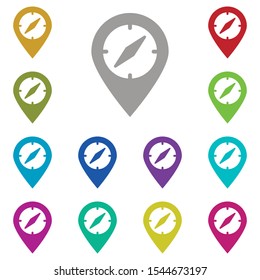 Location, compass multi color icon. Simple glyph, flat vector of location icons for ui and ux, website or mobile application