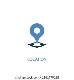 Location concept 2 colored icon. Simple blue element illustration. Location concept symbol design from Camping set. Can be used for web and mobile UI/UX