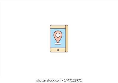 Location concept icon in trendy flat style isolated on white background. 
