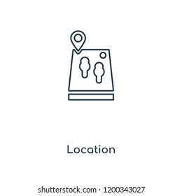 Location concept line icon. Linear Location concept outline symbol design. This simple element illustration can be used for web and mobile UI/UX.