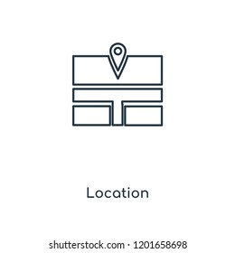 Location concept line icon. Linear Location concept outline symbol design. This simple element illustration can be used for web and mobile UI/UX.