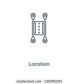 Location concept line icon. Linear Location concept outline symbol design. This simple element illustration can be used for web and mobile UI/UX.