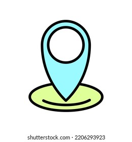 icono de línea de concepto de ubicación. Ilustración de elemento simple. diseño de símbolos de esquema de concepto de ubicación.