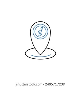 location concept line icon. Simple element illustration. location concept outline symbol design.