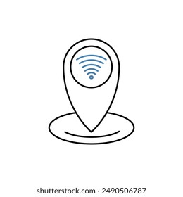 location concept line icon. Simple element illustration.location concept outline symbol design.