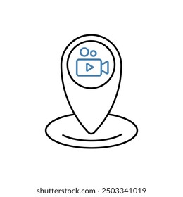 location concept line icon. Simple element illustration.location concept outline symbol design.