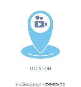 location concept line icon. Simple element illustration.location concept outline symbol design.