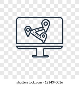Location concept vector linear icon isolated on transparent background, Location concept transparency concept in outline style