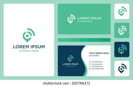 location and connection or signal logo. icons for modern business, technology, internet, simple. Premium Vectors. business card.	
