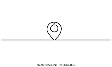 Location Continuous One Line Drawing, Hand drawn vector art