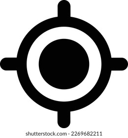 Location crosshairs icon . Mark icon, pointer. GPS indicator sign. Pointer on white background. Vector illustration. Target icon.