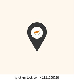 Location Cyprus flag silhouette vector illustration