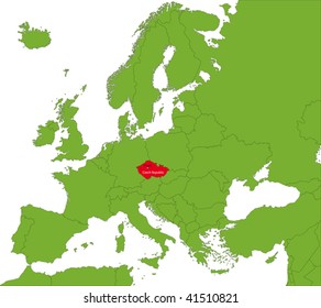 Location of Czech Republic on the Europa continent