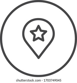 Location dark colored vector line icon