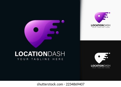 Location dash logo design with gradient
