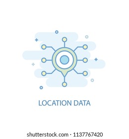 Location Data line trendy icon. Simple line, colored illustration. Location Data symbol flat design from Big data set. Can be used for UI/UX