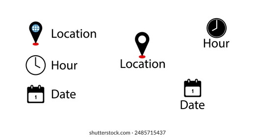 Location Date Hour icon vector illustration.