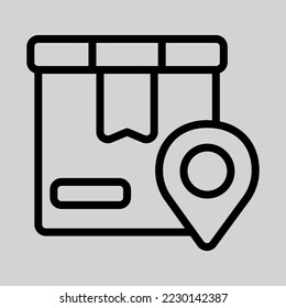 Location delivery icon in line style about logistics, use for website mobile app presentation