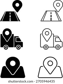 Location and Delivery Tracking Icons Set
