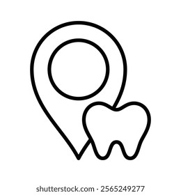 location dentist icon line vector design with trendy style