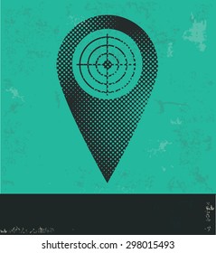 Location design on green background,grunge vector