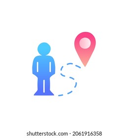 Icono de destino de ubicación en el estilo de color degradado