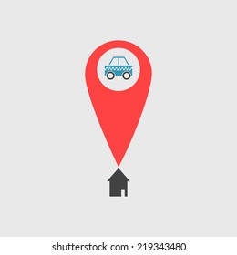 Location and destination icons
