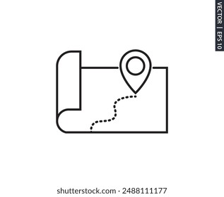 ubicación destino en el mapa icono símbolo Vector elemento de diseño logo Plantilla