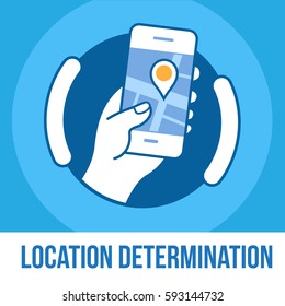 Location Determination. Mobile Phone. The Concept Of Mobile Technology.