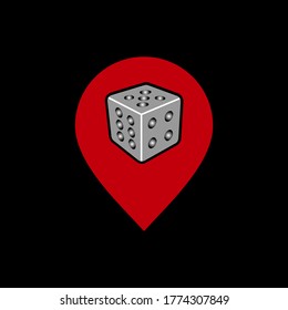
the location of the dice game design vector